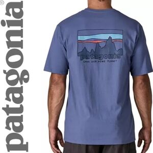 NWT Patagonia  '73 Skyline Organic T-Shirt - CURRENT BLUE
